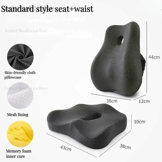 Foam Office Chair Cushion Car Seat Support Waist Pillow Massage Lumbar Orthopedic Pillow Buttock Coccyx Cushion Back Pads