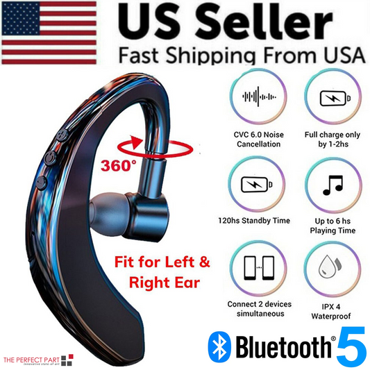 Wireless Bluetooth 5.0 Earpiece Headset Driving Trucker Earbuds Noise