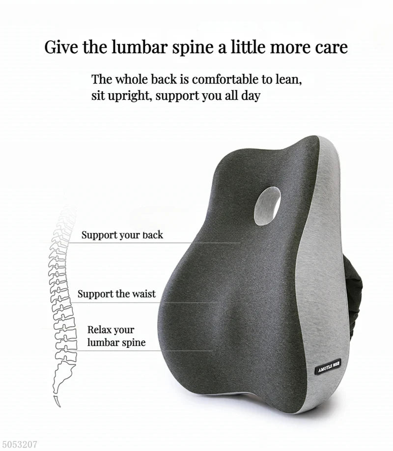 Foam Office Chair Cushion Car Seat Support Waist Pillow Massage Lumbar Orthopedic Pillow Buttock Coccyx Cushion Back Pads