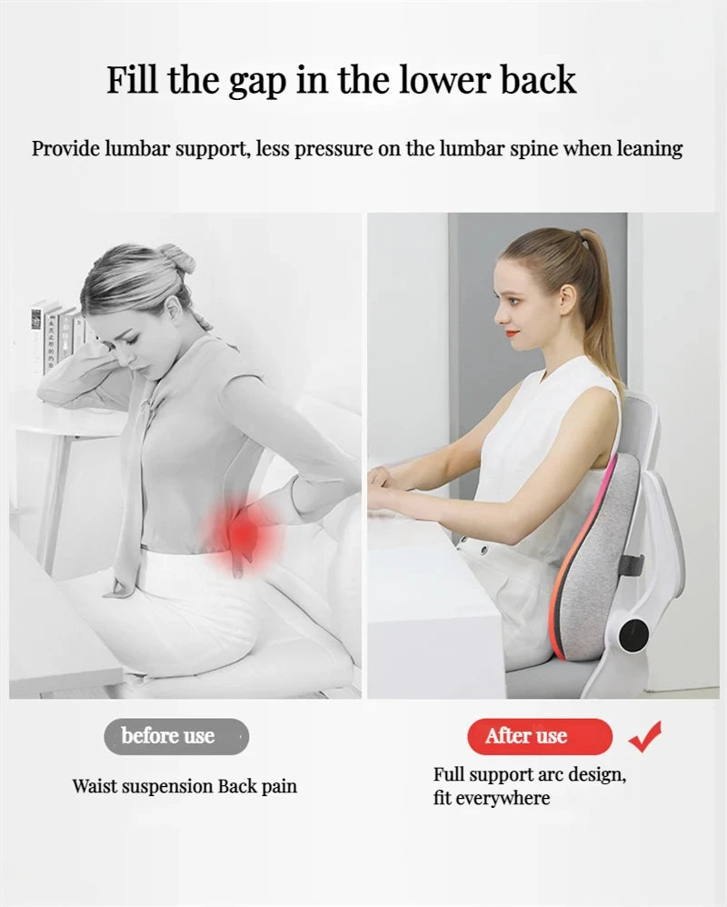 Foam Office Chair Cushion Car Seat Support Waist Pillow Massage Lumbar Orthopedic Pillow Buttock Coccyx Cushion Back Pads