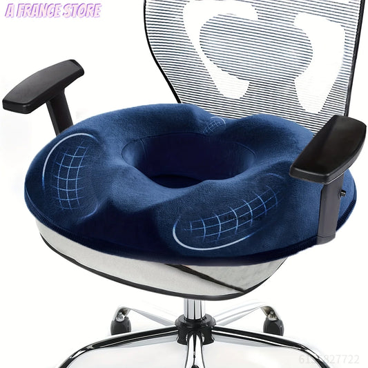Pc Ergonomic Memory Foam Donut Seat Cushion, Orthopedic Tailbone Support Pillow ， Machine Washable Knit Fabric Cover
