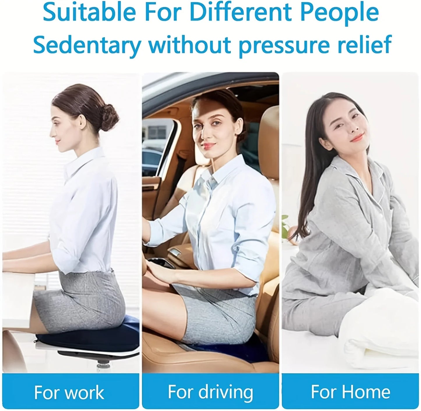 Pc Ergonomic Memory Foam Donut Seat Cushion, Orthopedic Tailbone Support Pillow ， Machine Washable Knit Fabric Cover