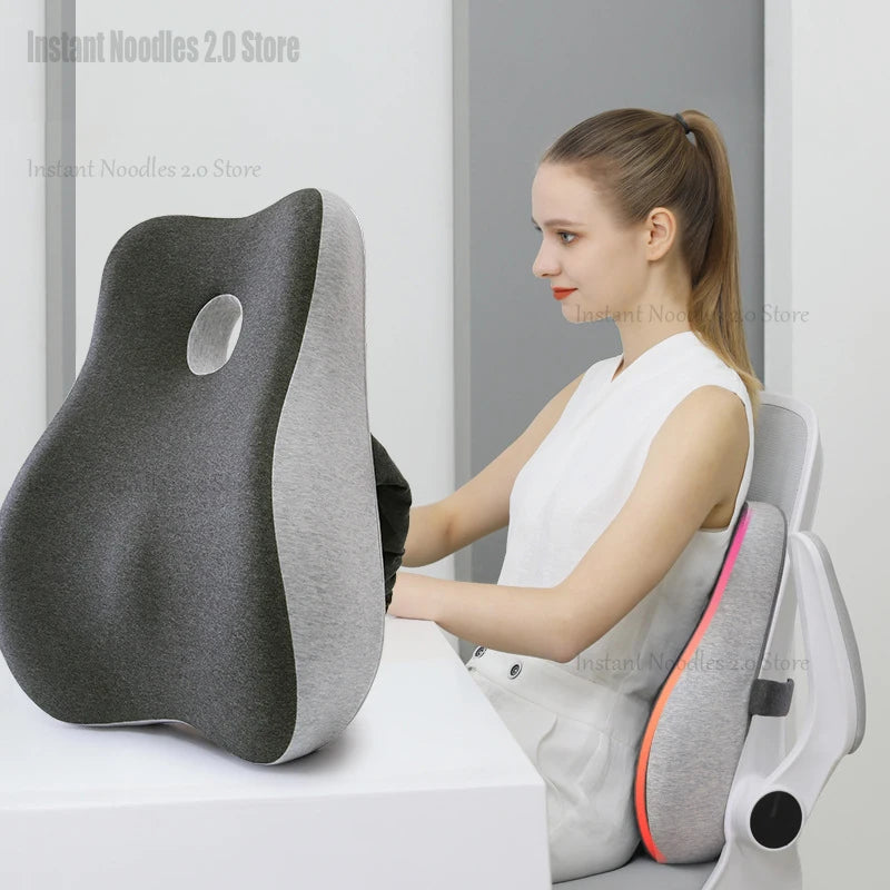 Foam Office Chair Cushion Car Seat Support Waist Pillow Massage Lumbar Orthopedic Pillow Buttock Coccyx Cushion Back Pads