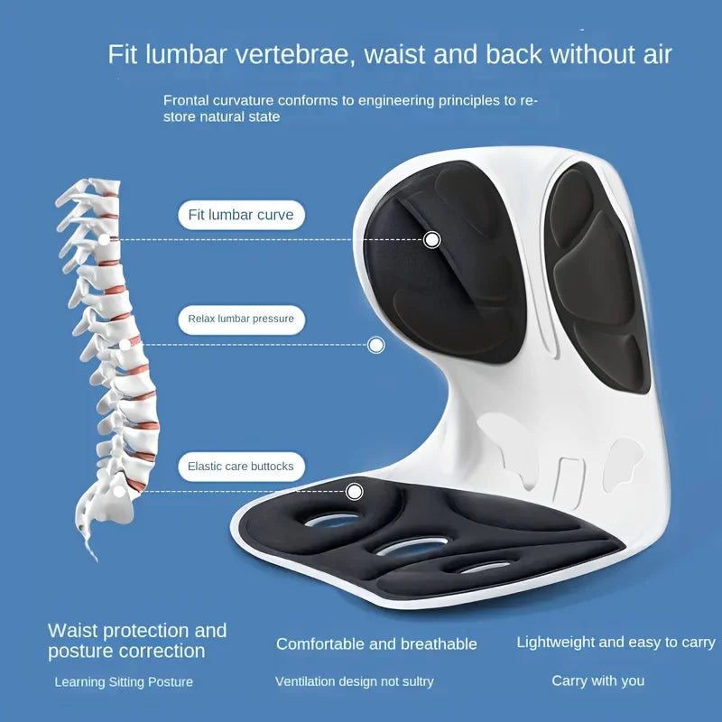 Coussin de siège ergonomique pour Correction de Posture, avec soutien lombaire et coussin lombaire réglable, améliorant le confort du siège